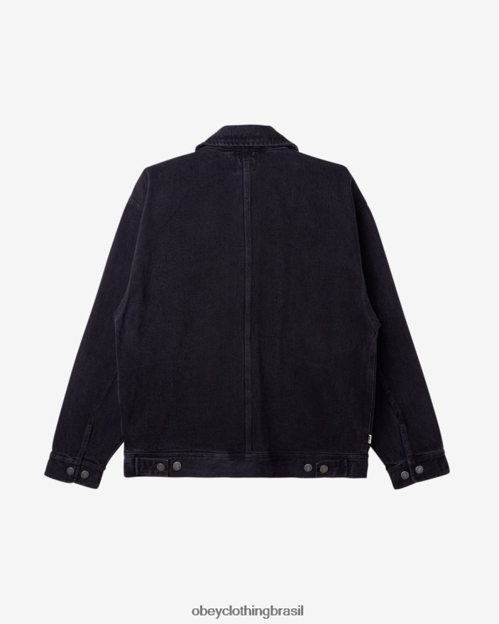roupas br OBEY homens jaqueta easton preto desbotado J22J4V250