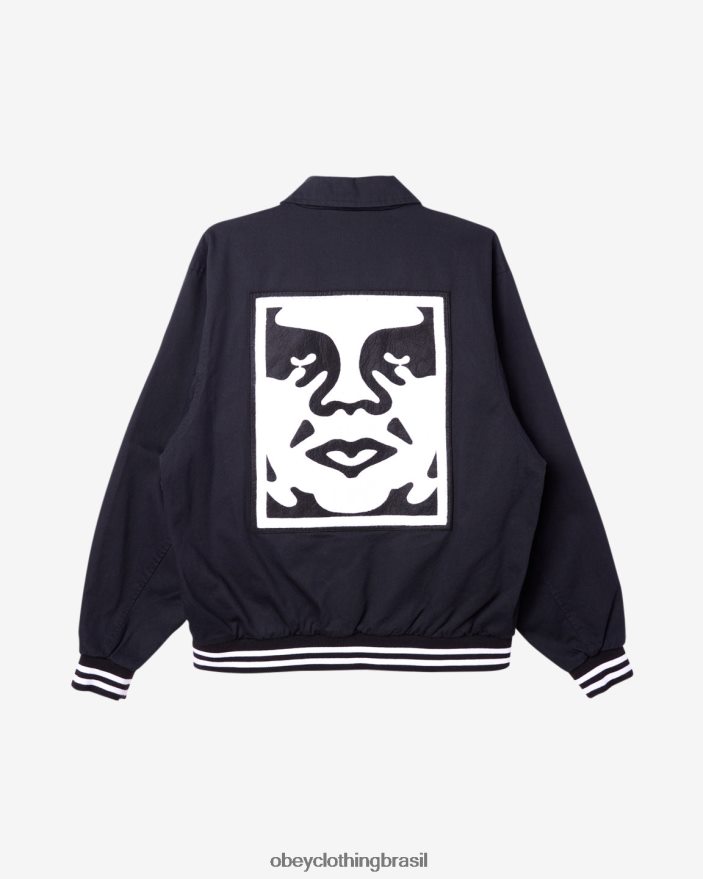 roupas br OBEY homens time do colégio de rosto de ícone preto J22J4V260