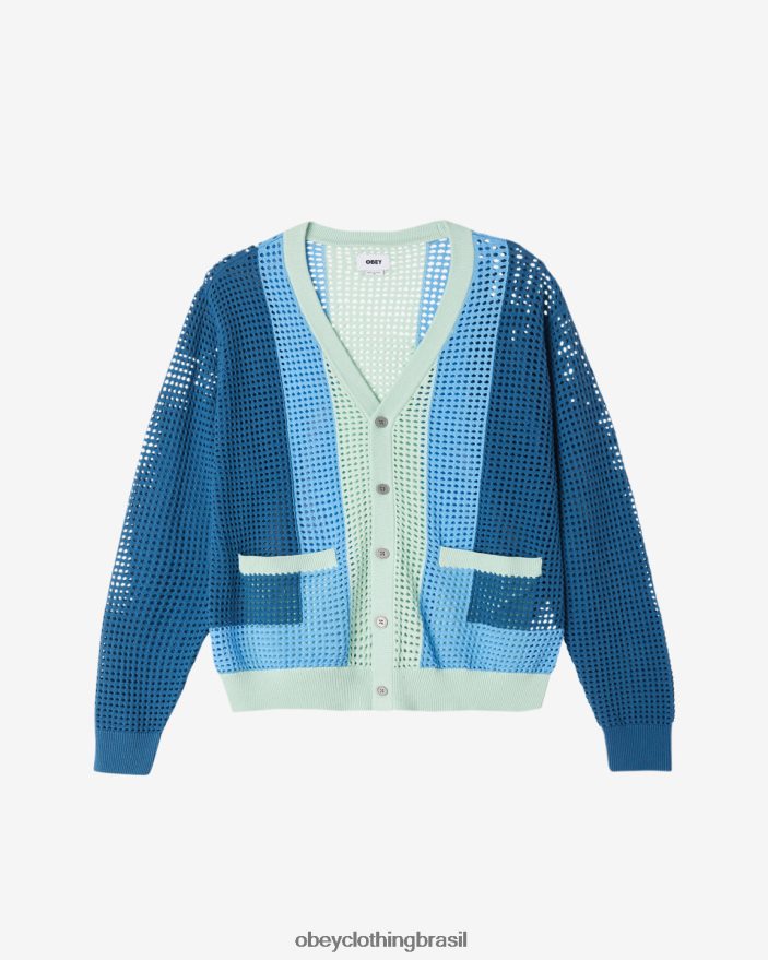 roupas br OBEY homens casaco anderson anos 60 coroa azul multi J22J4V263