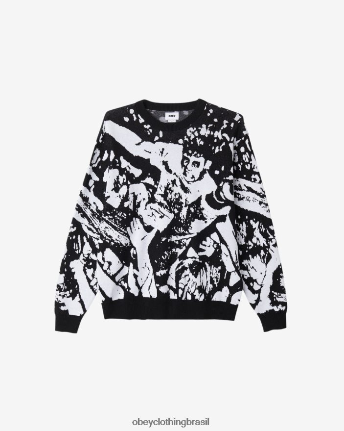 roupas br OBEY homens suéter de crowd surf multi preto J22J4V268