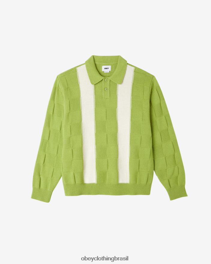 roupas br OBEY homens suéter polo albert estragão verde multi J22J4V267