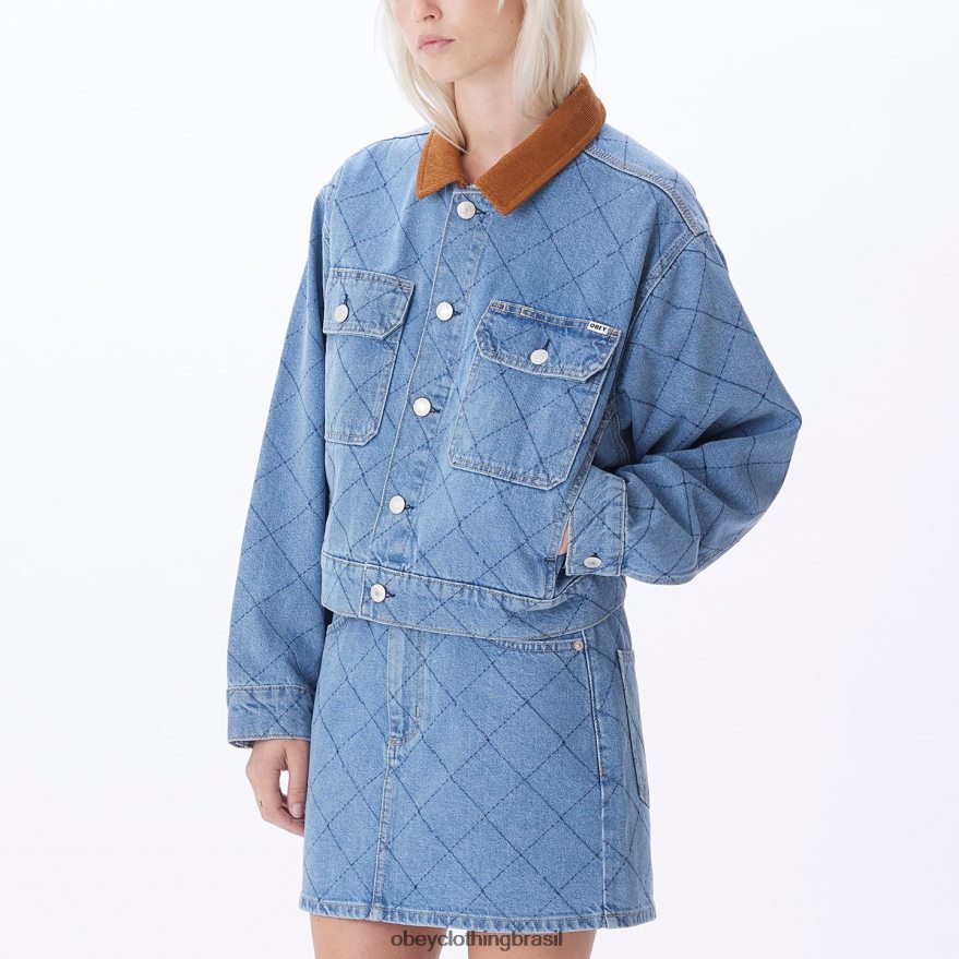 roupas br OBEY mulheres jaqueta ariana índigo claro J22J4V661