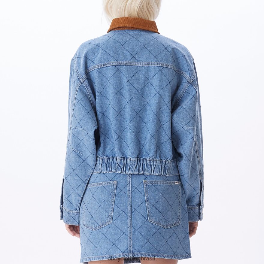 roupas br OBEY mulheres jaqueta ariana índigo claro J22J4V661