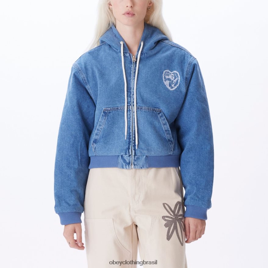 roupas br OBEY mulheres jaqueta bomber salina índigo claro J22J4V647
