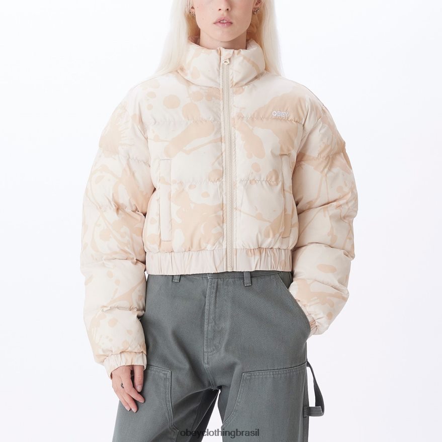 roupas br OBEY mulheres jaqueta puffer elixir argila multi J22J4V654