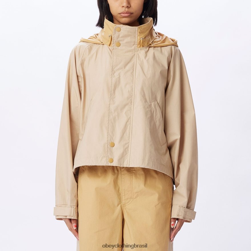 roupas br OBEY mulheres parka cropped dylan creme irlandês J22J4V642
