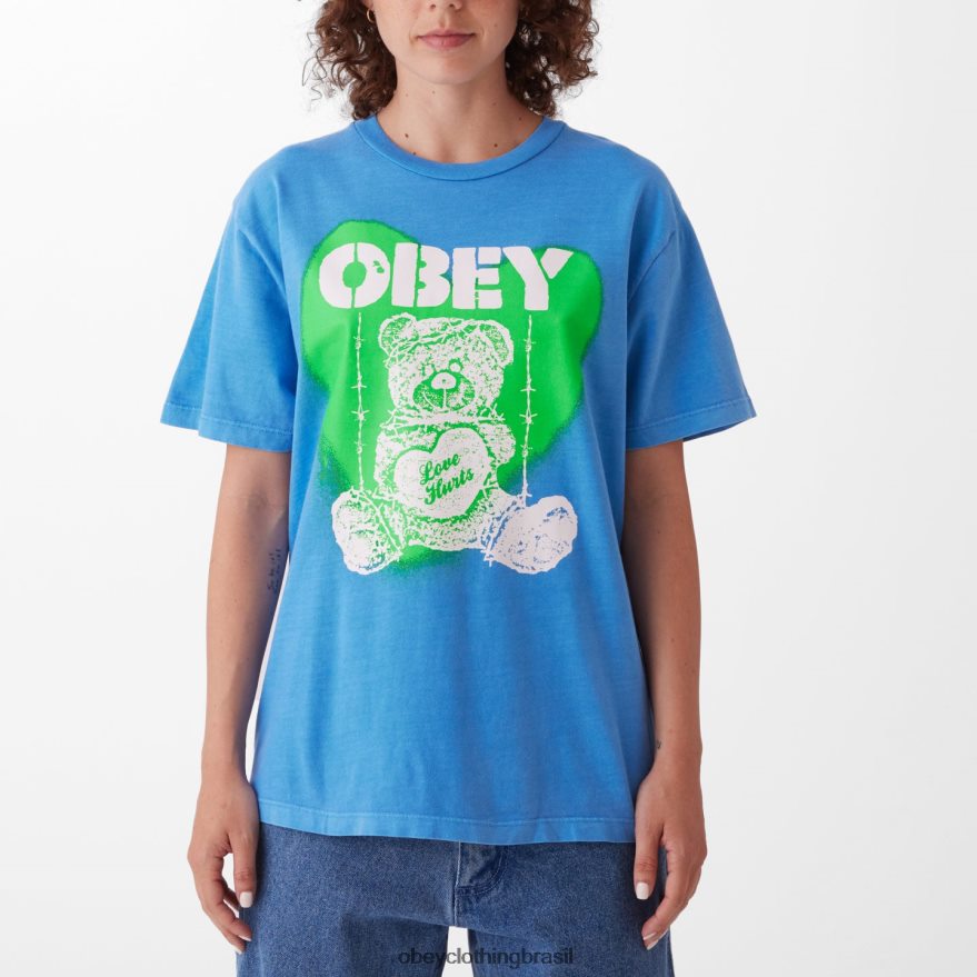 roupas br OBEY mulheres camiseta amor machuca escolha de pigmento azul Azul J22J4V739