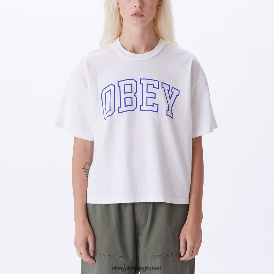 roupas br OBEY mulheres camiseta colegial personalizada branco J22J4V738