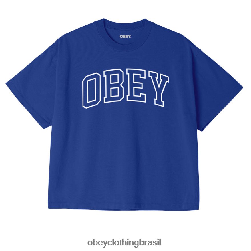 roupas br OBEY mulheres camiseta colegial personalizada surfar azul J22J4V737