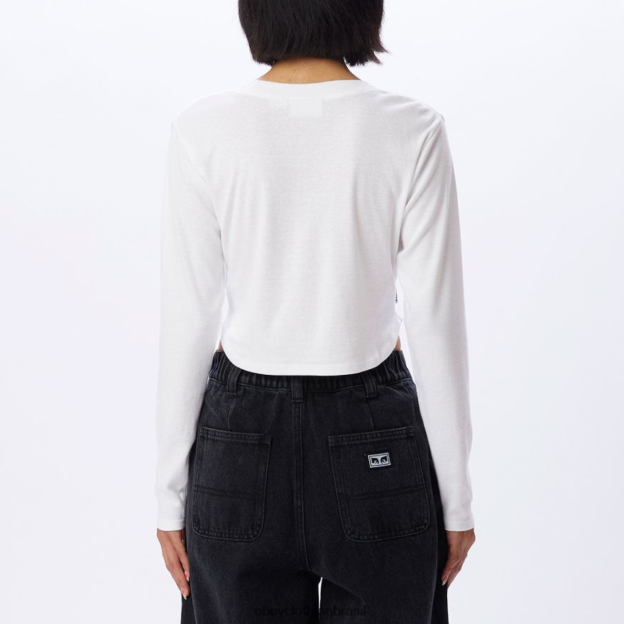 roupas br OBEY mulheres khloe cropped top branco J22J4V726