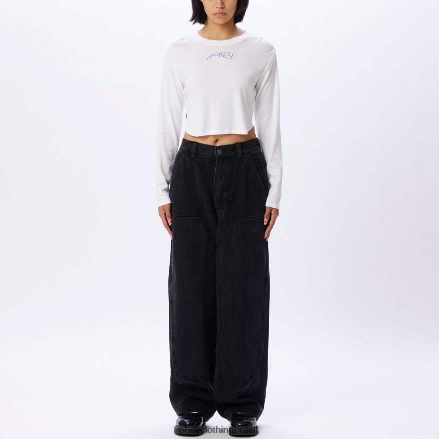 roupas br OBEY mulheres khloe cropped top branco J22J4V726