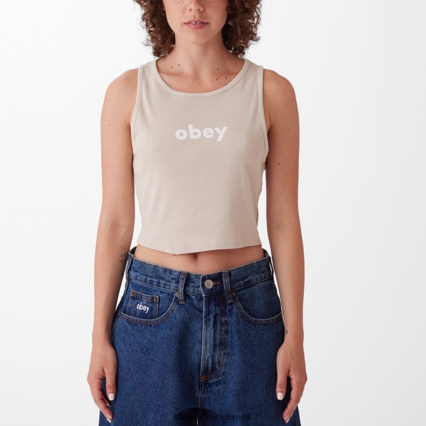 roupas br OBEY mulheres tanque megan com costela minúscula argila J22J4V741