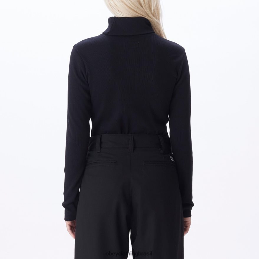 roupas br OBEY mulheres bela gola tartaruga preto J22J4V721