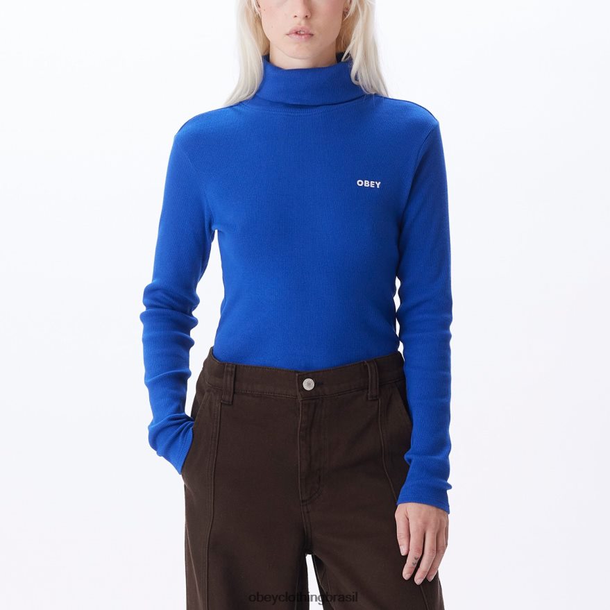 roupas br OBEY mulheres bela gola tartaruga surfar azul J22J4V722