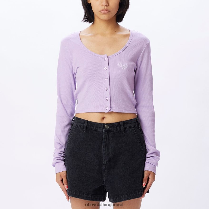 roupas br OBEY mulheres cardigã cropped milie lavanda digital J22J4V723