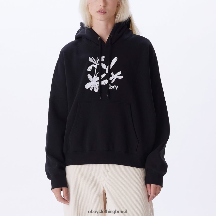 roupas br OBEY mulheres pulôver ellis com capuz preto J22J4V693
