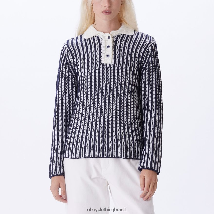 roupas br OBEY mulheres suéter polo sylvie academia marinha multi J22J4V697