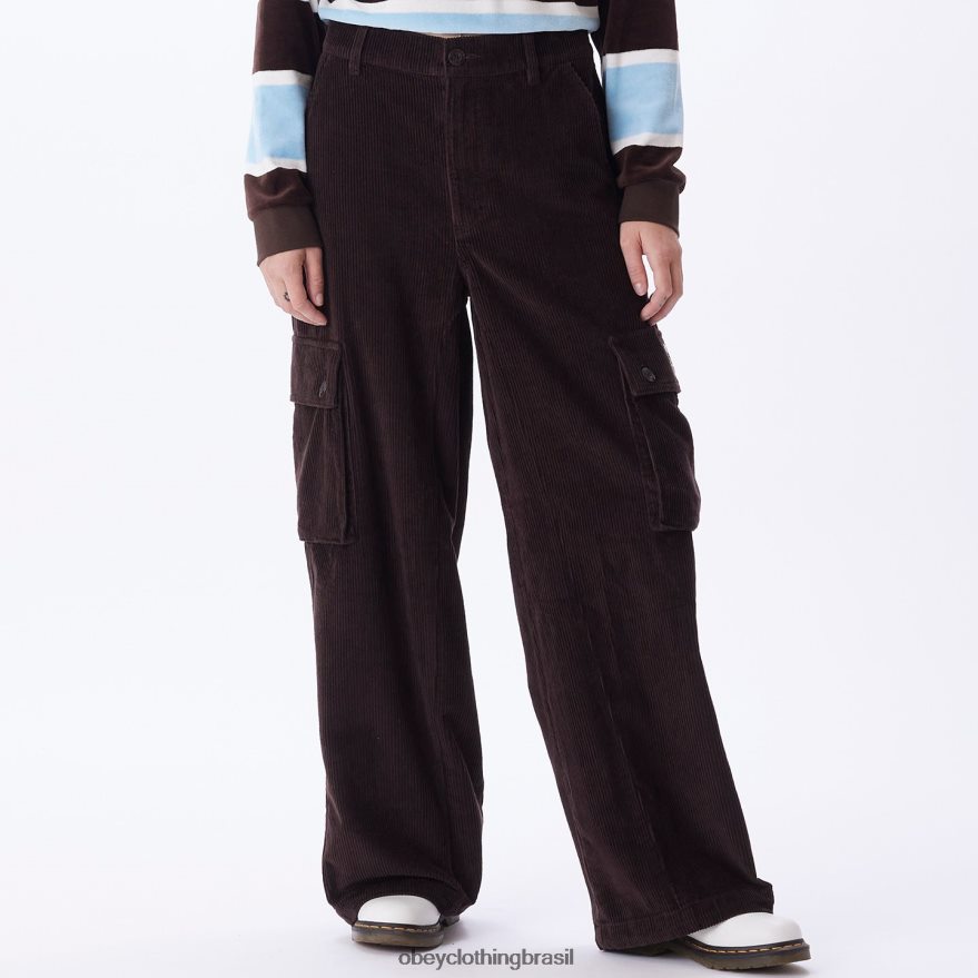 roupas br OBEY mulheres calça cargo andrea baggy java marrom J22J4V657