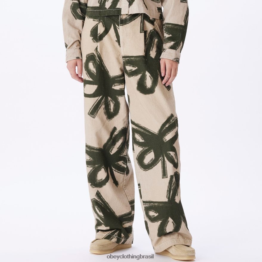 roupas br OBEY mulheres calça folgada nabi argila multi J22J4V650