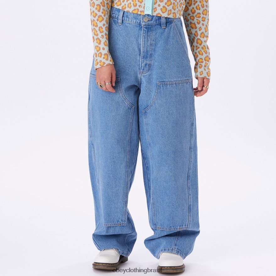 roupas br OBEY mulheres leah jeans folgado índigo claro J22J4V666