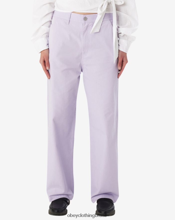roupas br OBEY mulheres calça de carpinteiro rosa pétala de orquídea J22J4V521