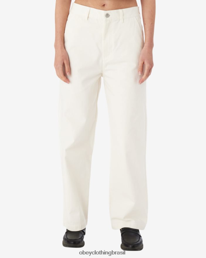 roupas br OBEY mulheres calça de carpinteiro rosa sussurrar branco J22J4V522