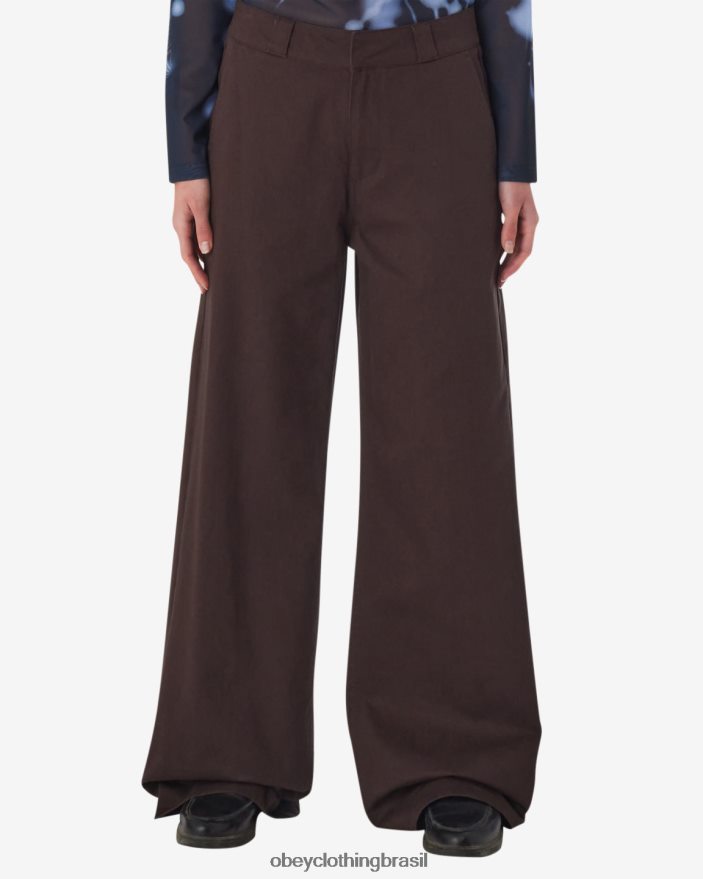 roupas br OBEY mulheres calça de trabalho mila java marrom J22J4V527
