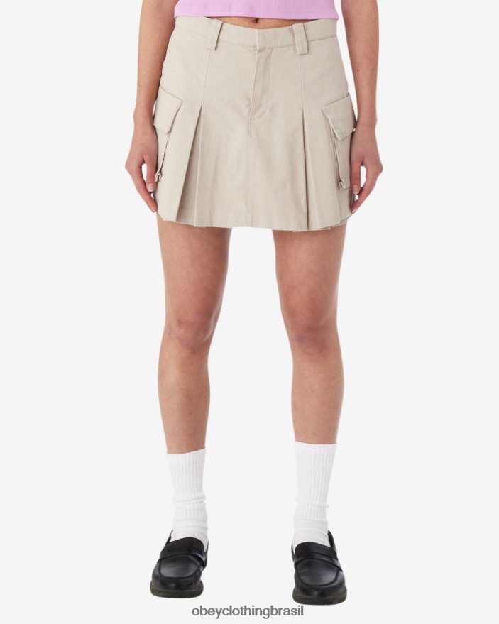 roupas br OBEY mulheres andrea mini saia cargo cinza prateado J22J4V538