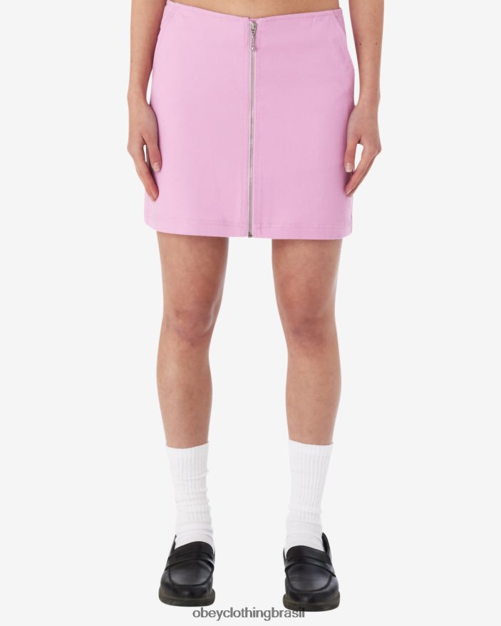 roupas br OBEY mulheres saia louise com zíper lavanda pastel J22J4V534