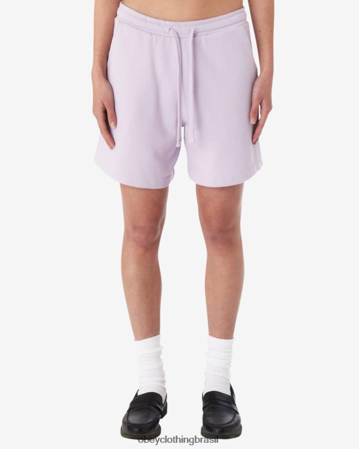 roupas br OBEY mulheres Terry curto pétala de orquídea J22J4V545