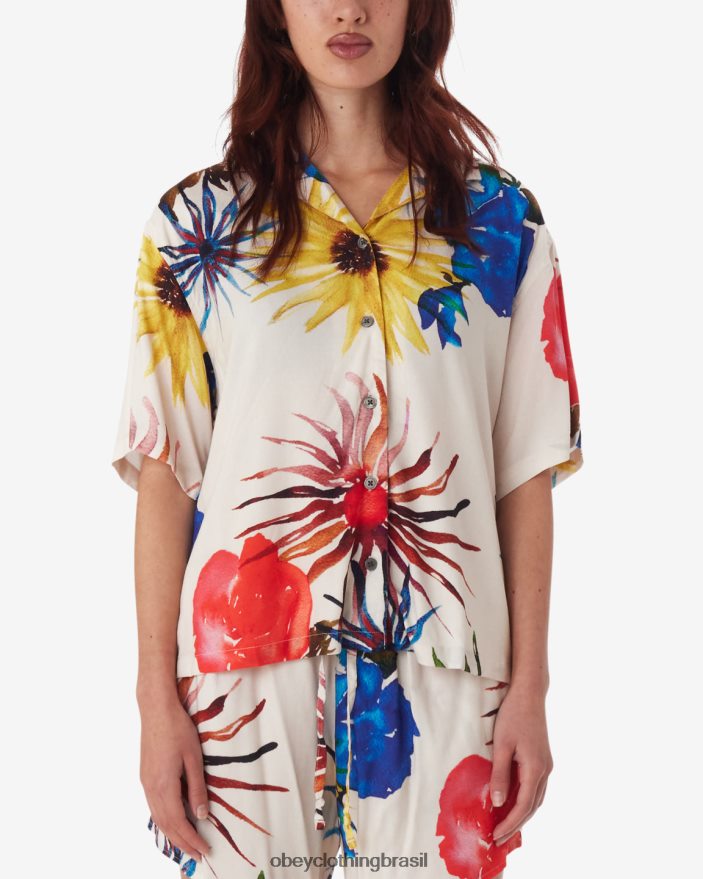 roupas br OBEY mulheres camisa multi flores multi cru J22J4V568