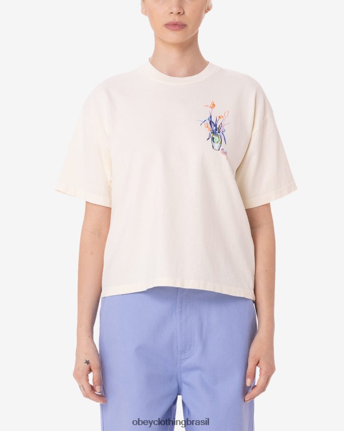 roupas br OBEY mulheres camiseta raegan bouquet líquido cru J22J4V618