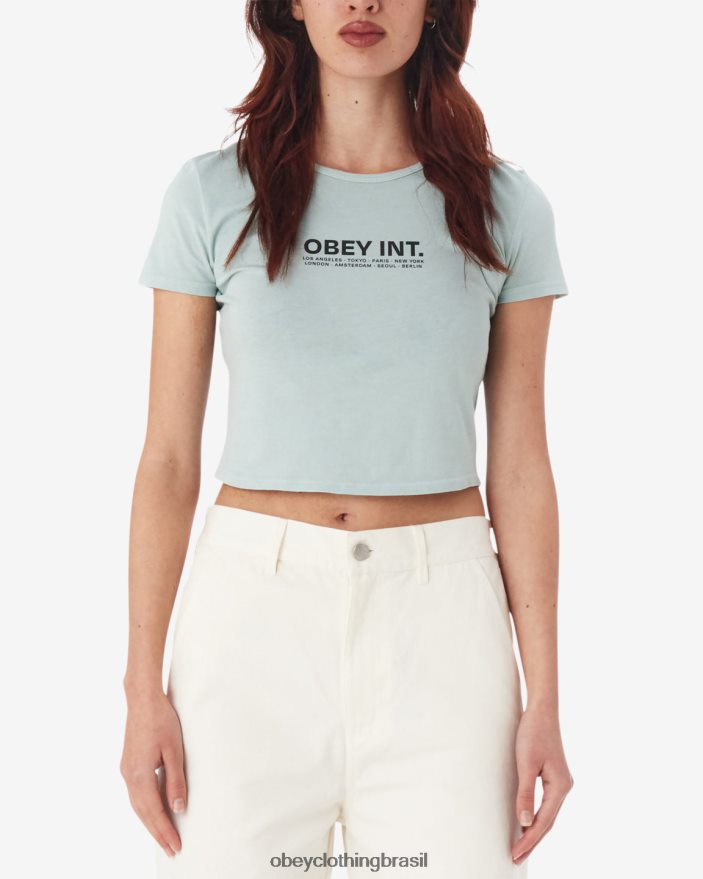 roupas br OBEY mulheres interno. camiseta cropped justa spray de surf J22J4V599