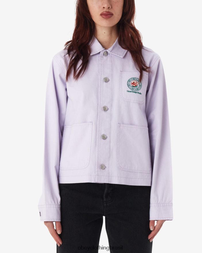 roupas br OBEY mulheres jaqueta rosa pétala de orquídea J22J4V596