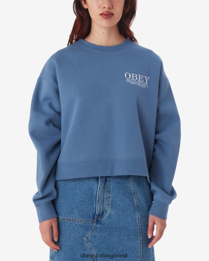 roupas br OBEY mulheres cidades com gola redonda coroa azul J22J4V589