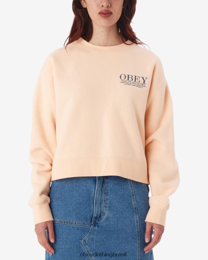 roupas br OBEY mulheres cidades com gola redonda parfait de pêssego J22J4V590