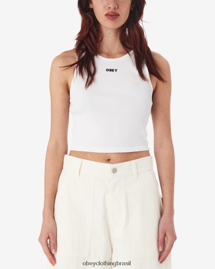 roupas br OBEY mulheres tanque de costela negrito iii branco J22J4V622